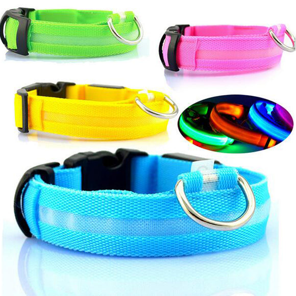 Nylon LED Dog Collar Light Night